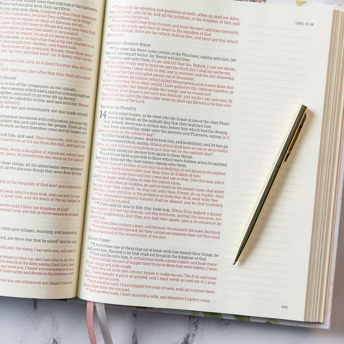 KJV Notetaking Bible, Large Print Hosanna Revival Edition, Blush Cloth Over Board