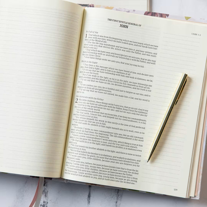 KJV Notetaking Bible, Large Print Hosanna Revival Edition, Blush Cloth Over Board