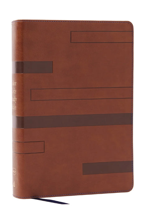 NKJV Color Code Study Bible, Brown Leathersoft, Red Letter