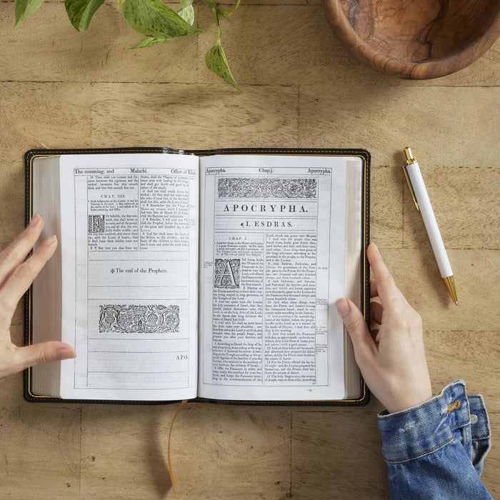 1611 KJV with Apocrypha, Black Leathersoft