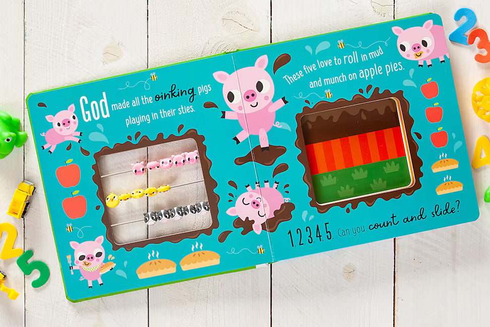 God’s Farmyard Animals: A count and slide book