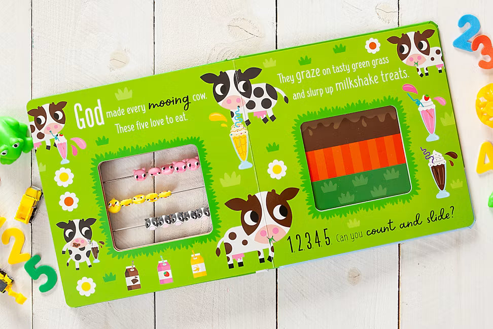 God’s Farmyard Animals: A count and slide book