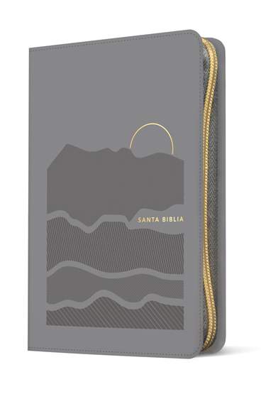Biblia ultrafina NTV, letra grande de zíper con Filament, LeatherLike, Indexed, Gray, Red Letter