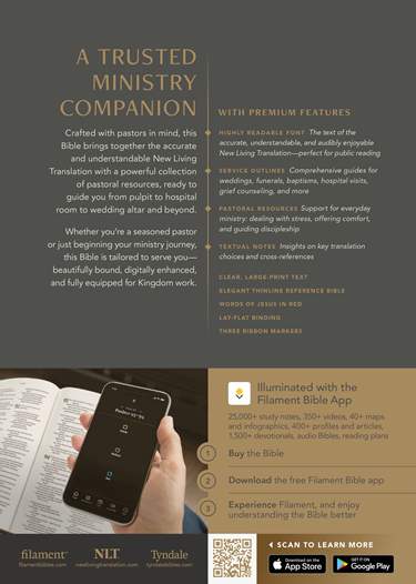 NLT Pastor’s Bible, Filament Enabled, LeatherLike, Brown, Red Letter