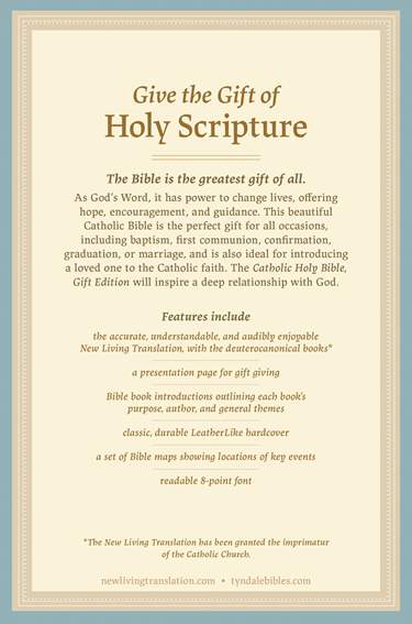 NLT Catholic Holy Bible, Gift Edition, LeatherLike Hardcover