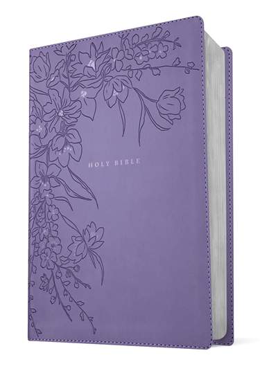 NLT Giant Print Bible, Filament Enabled, LeatherLike, Lavender Floral, Red Letter