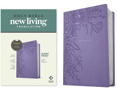NLT Giant Print Bible, Filament Enabled, LeatherLike, Lavender Floral, Red Letter