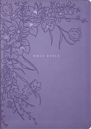 NLT Giant Print Bible, Filament Enabled, LeatherLike, Indexed, Lavender Floral, Red Letter