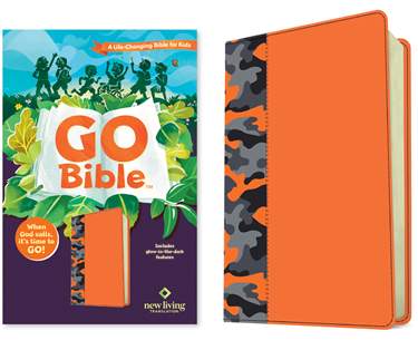 NLT GO Bible, LeatherLike, Orange Camo