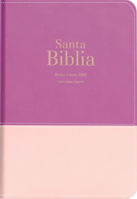 Biblia RVR 1960 Letra Súper Gigante / Símil piel - Duotone rubor frambuesa
