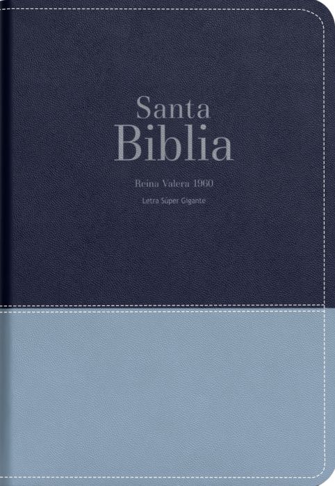 Biblia RVR 1960 Letra Súper Gigante Símil Piel Duotone Azul Marino Oscuro