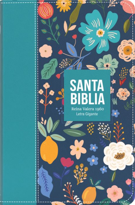 Biblia RVR 1960 Letra Gigante / Símil piel - Verde turquesa con cierre e índice
