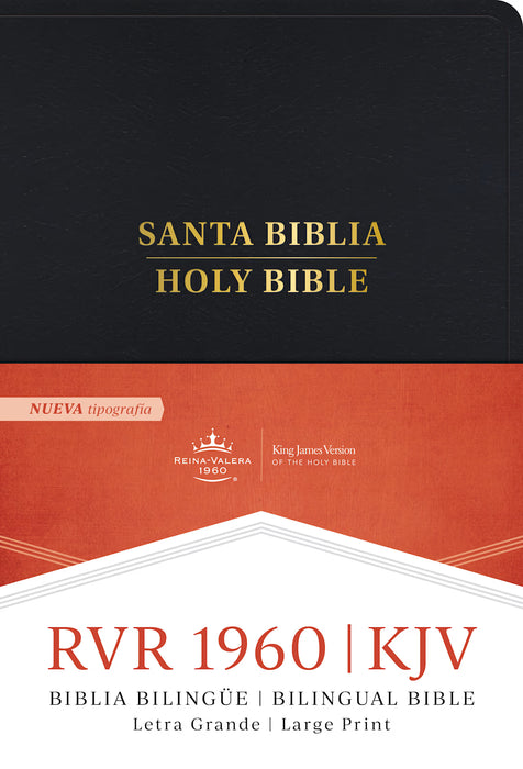 RVR 1960/KJV Biblia bilingüe letra grande, negro imitación piel con índice