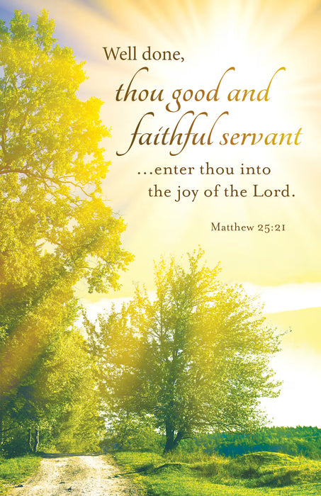 Funeral Bulletin: Well Done (Package of 100): Matthew 25:21 (KJV)