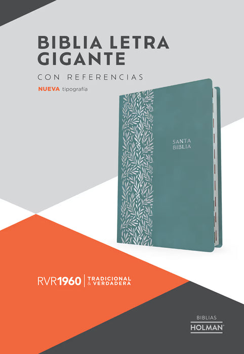 RVR 1960 Biblia letra gigante, verde esmeralda, símil piel, con índice
