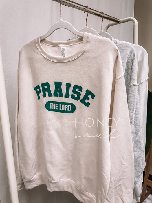 Praise The Lord Graphic Print Sweatshirt Ash