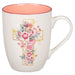 PINK FLORAL CROSS CERAMIC MUG - Morning Star Christian Bookstores