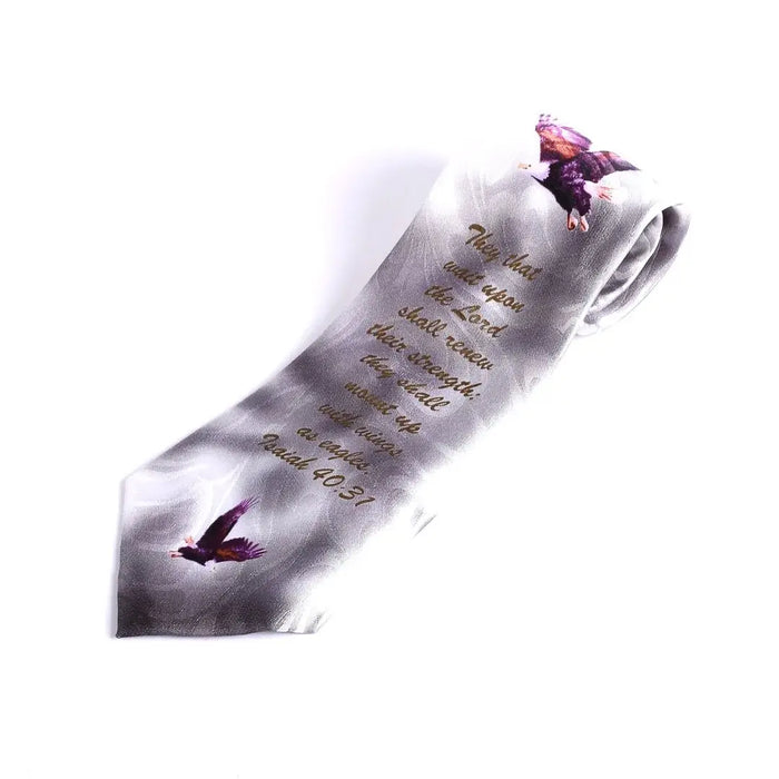 Tie Polyester - Isaiah 40:31 Eagles - Grey