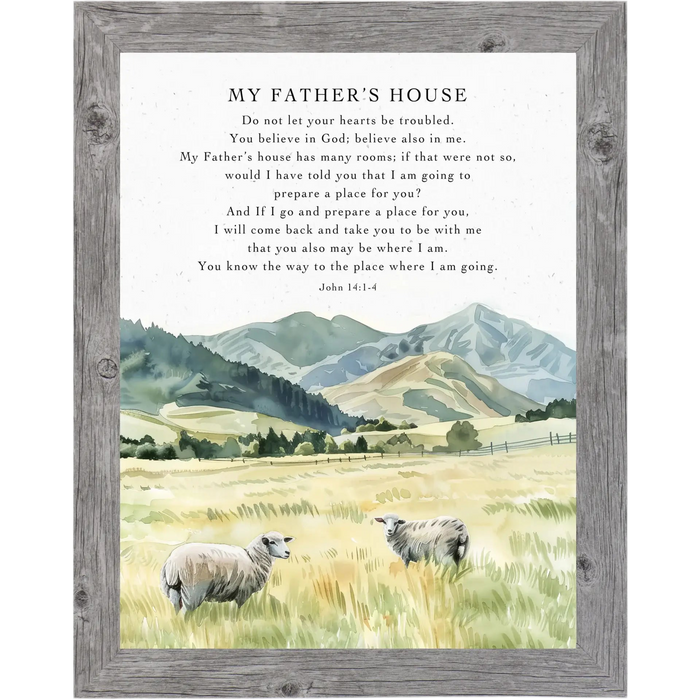 My Fathers' House John 14 Shephard Christian Art Sign