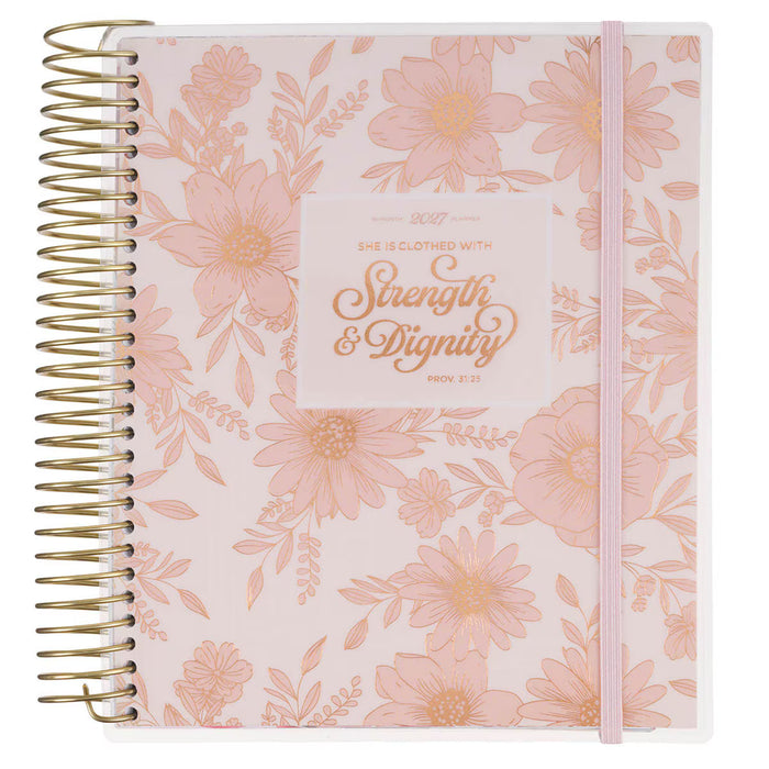 2027 Strength and Dignity 18-Month Spiral Planner with Elastic Closure - Proverbs 31:25