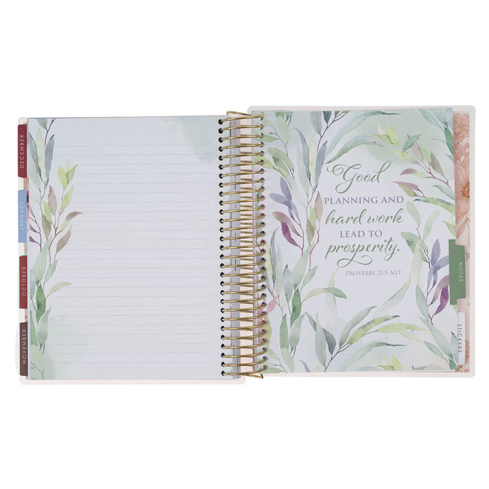 2027 Strength and Dignity 18-Month Spiral Planner with Elastic Closure - Proverbs 31:25