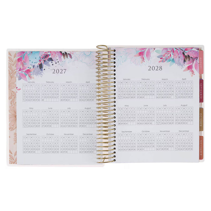 2027 Strength and Dignity 18-Month Spiral Planner with Elastic Closure - Proverbs 31:25