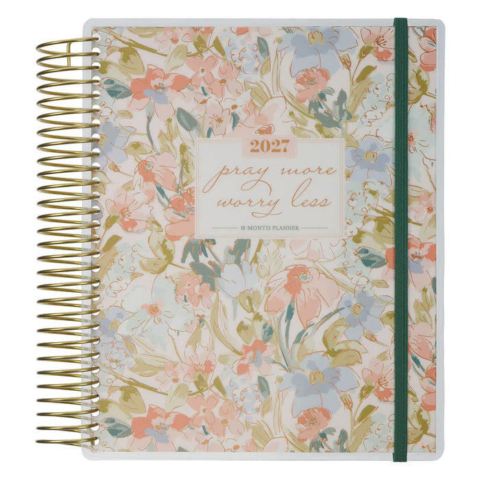 2027 Pray More Worry Less 18-Month Spiral Planner w Closure
