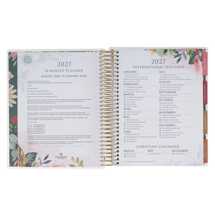 2027 Be Still and Know 18-Month Planner with Elastic Closure - Psalm 46:10