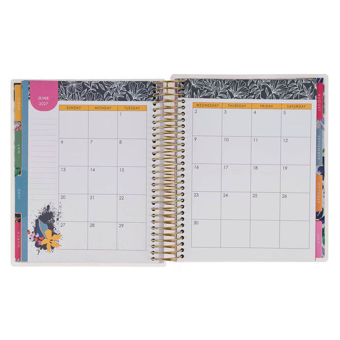 2027 Thankful Grateful Blessed 18-Month Spiral Planner with Elastic Closure