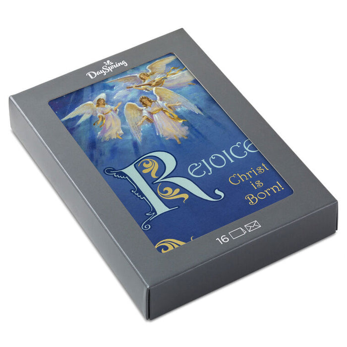 Rejoice Heavenly Angels Religious Boxed Christmas Cards, Pack of 16