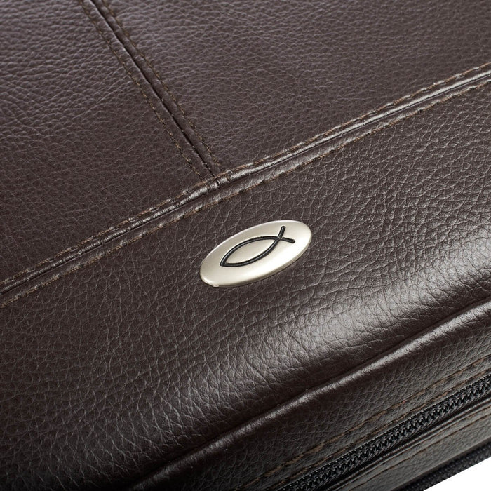 Two-fold LuxLeather Bible Organizer Brown - Medium