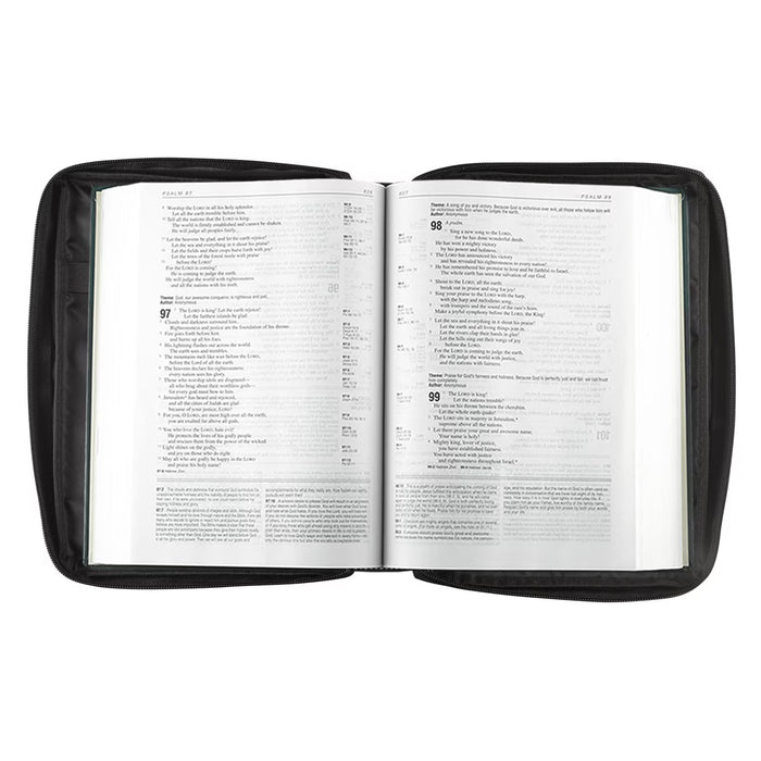 Black Poly-canvas Value Bible Cover with Ichthus Patch - Extra Small