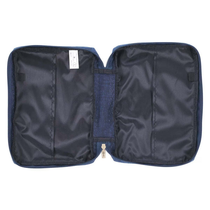 Done in Love Navy Floral Value Bible Case - Medium