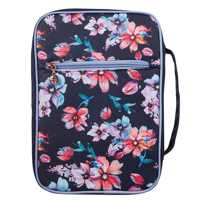 Bible Cover - Navy The Grass Withers Isaiah 40:8 - Large