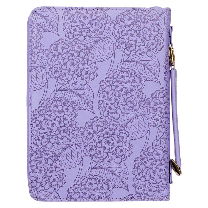 Saved by Grace Hydrangea Lilac MD LuxLeather Bible Cover