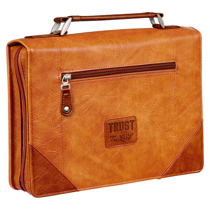 Trust in the Lord Tan and Honey-brown Classic Bible Cover - Large
