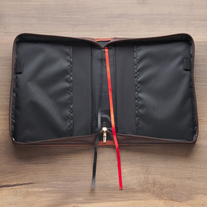 Have Made You Two-tone Brown Faux Leather Classic Bible Cover - Isaiah 46:4 - Large