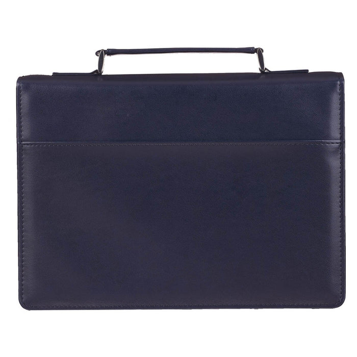 Trust in the Lord Blue Botany Faux Leather Bible Cover - Proverbs 3:5