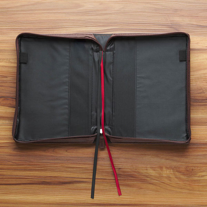 Faith Burnt Chestnut Brown Faux Leather Classic Bible Cover - Matthew 17:20 - Medium
