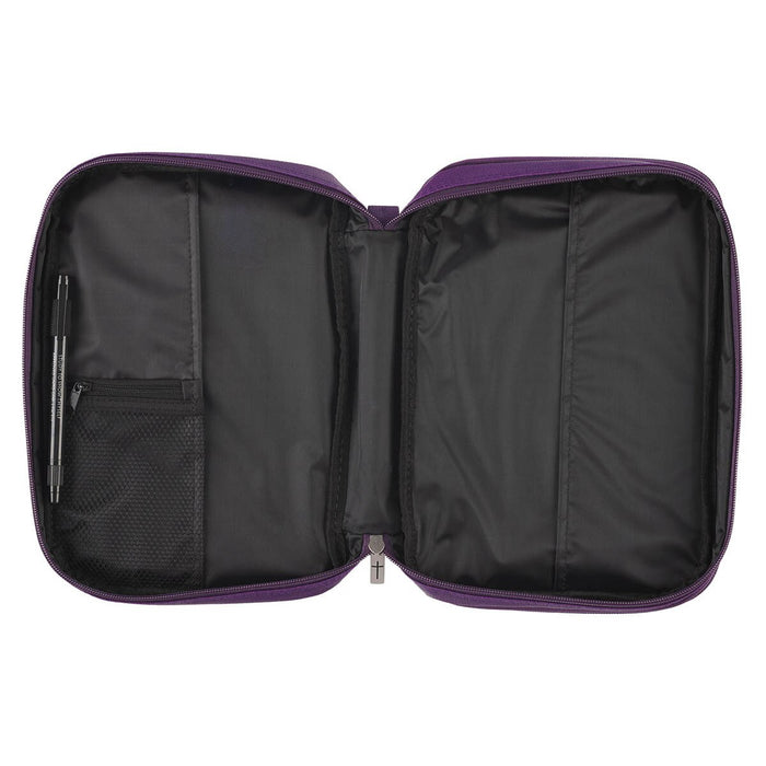 Two-fold Purple Faux Leather Organizer Bible Cover - Medium