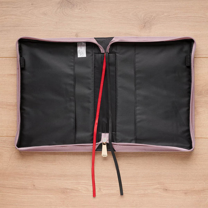Always Be Joyful Dusty Mauve Faux Leather Fashion Bible Cover - 1 Thessalonians 5:16 - Large