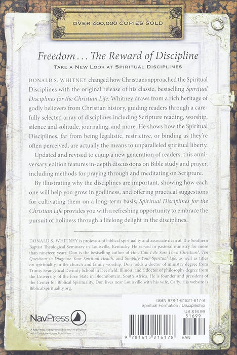 SPIRITUAL DISCIPLINES FOR THE CHRISTIAN LIFE - DONALD WHITNEY