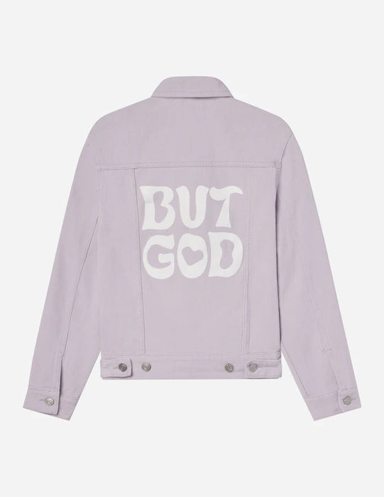 But God Cropped Denim Jacket - Large