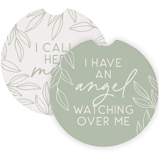 I Have an Angel Watching Mom Car Coasters