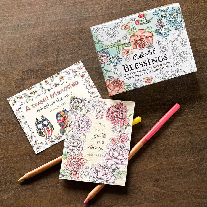 Coloring Cards: Colorful Blessings