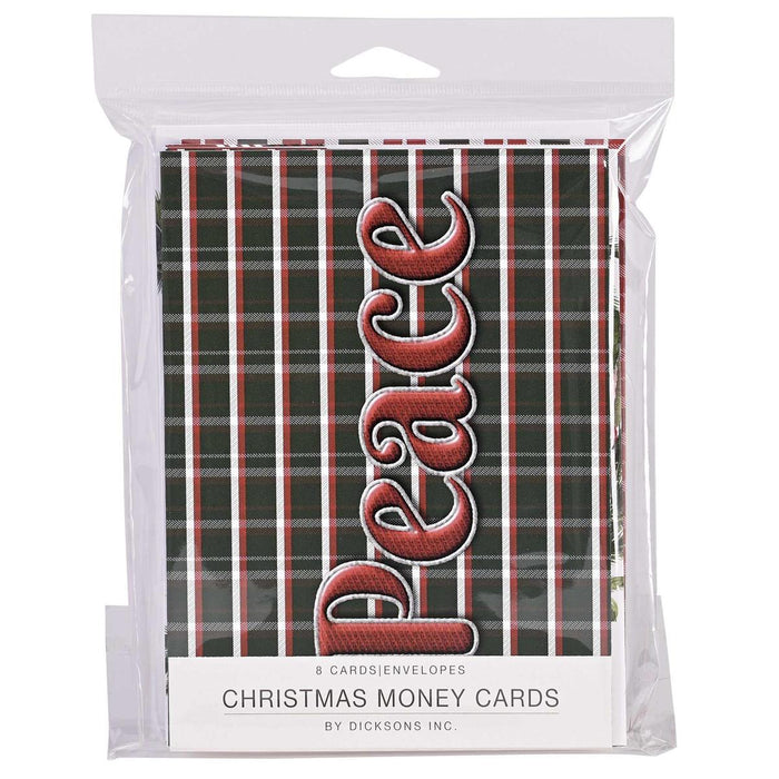 Christmas Money Card Wreath Plaid Set