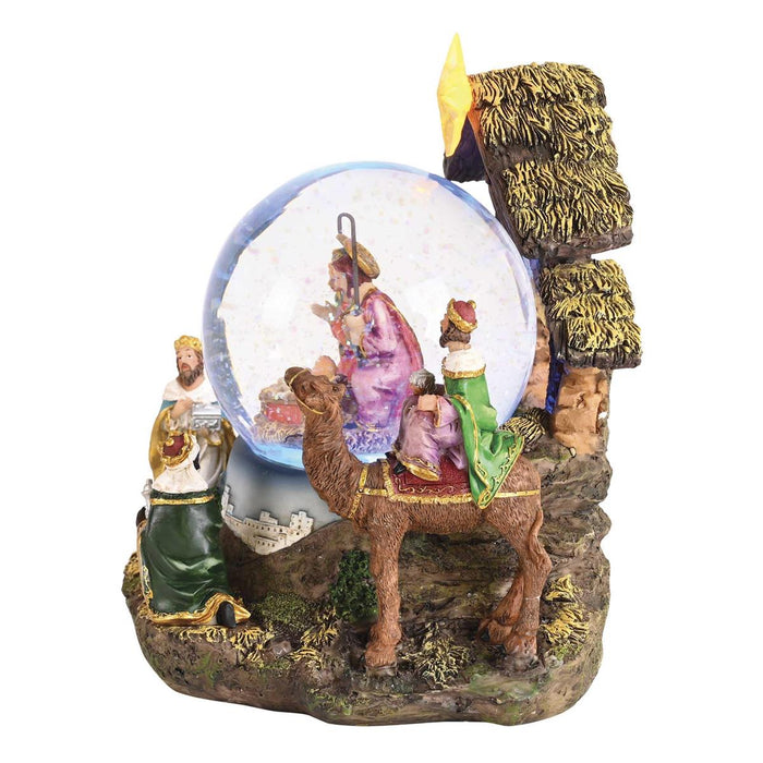 Waterglobe Music Lighted Away In Manger