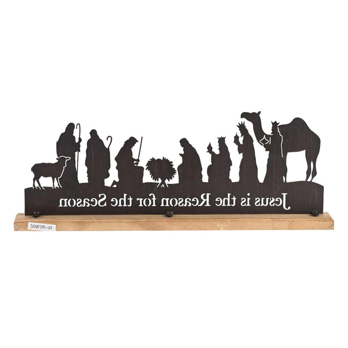 Nativity Holy Family Silhouette WoodBase