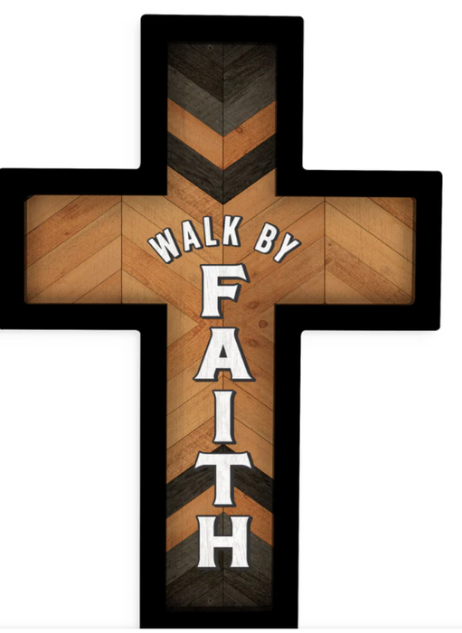 Black Framed Cross - Walk By Faith 12.75X18