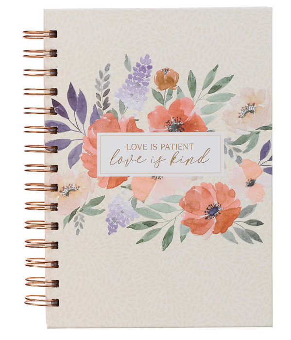 Love is Kind Coral Poppy Wire bound Journal